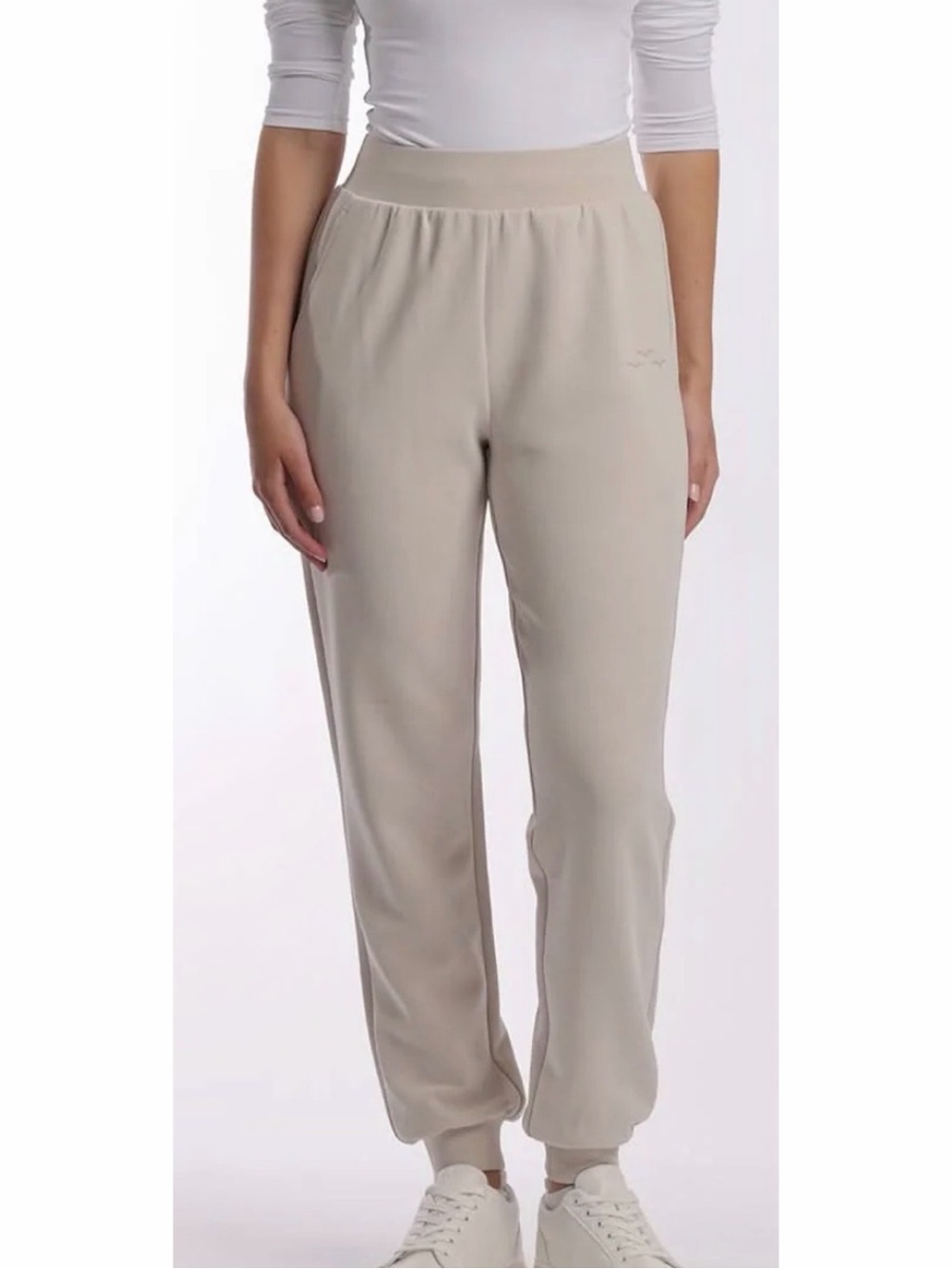 Lazy Pants Sueded Jogger in Bone